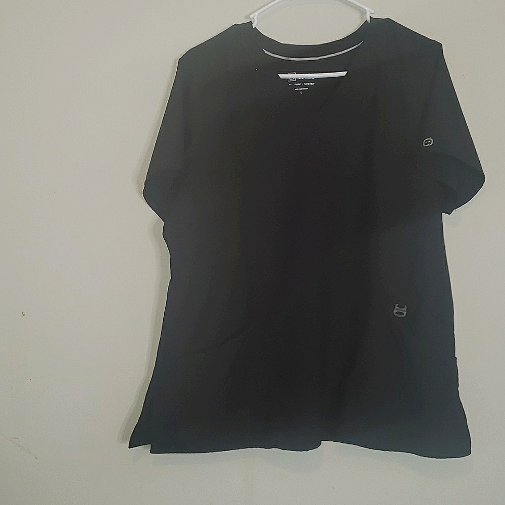 Black flare scrub top